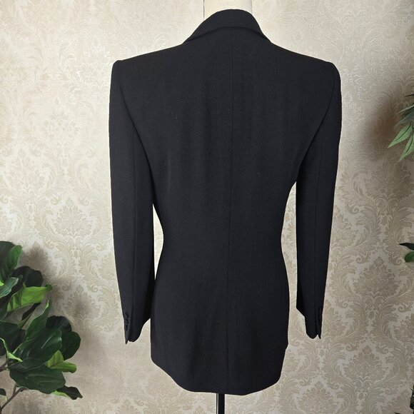 Giorgio Armani Black Label Womens Black Tuxedo Blazer IT 38 US 4 Luxury Designer - Picture 6 of 11